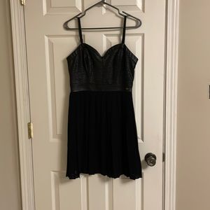 Short black dress.